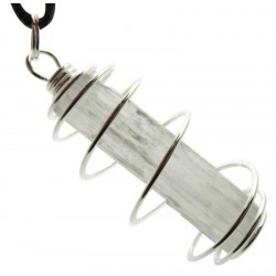 Selenite Stick Gemstone Spiral Pendant